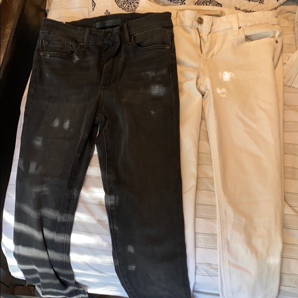 bundle! Joe’s white and faded black jeans